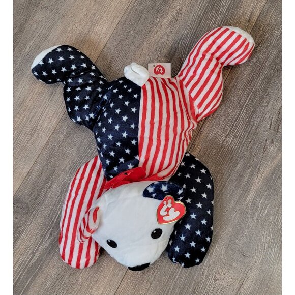 Vintage 1999 Ty Pillow Pal Sparkler Patriotic Bear Plush Stuffed Animal Toy - Picture 3 of 10